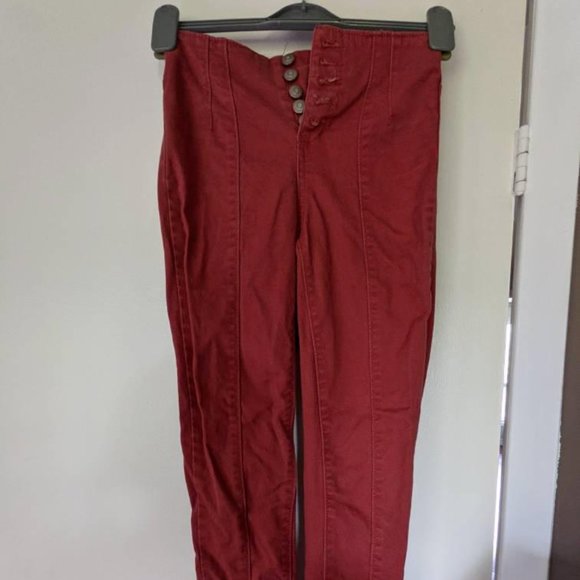 No Boundaries Red Jeans Pants 5-button front size 1 (XS) - Picture 5 of 5